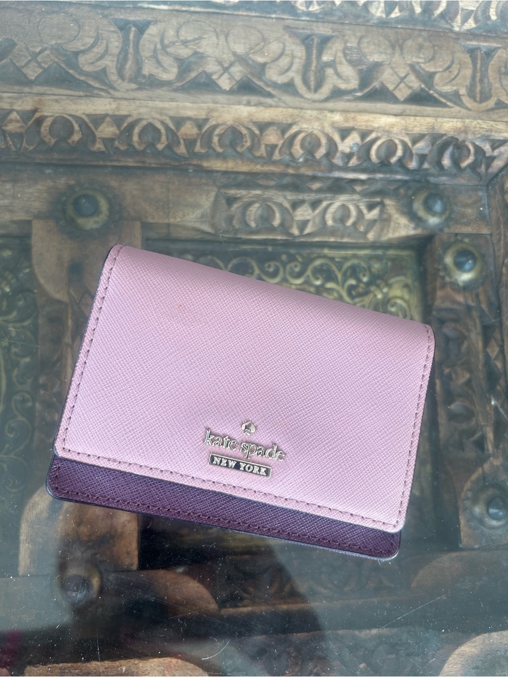 kate spade Pink and Plum Compact Bi-Color Wallet
